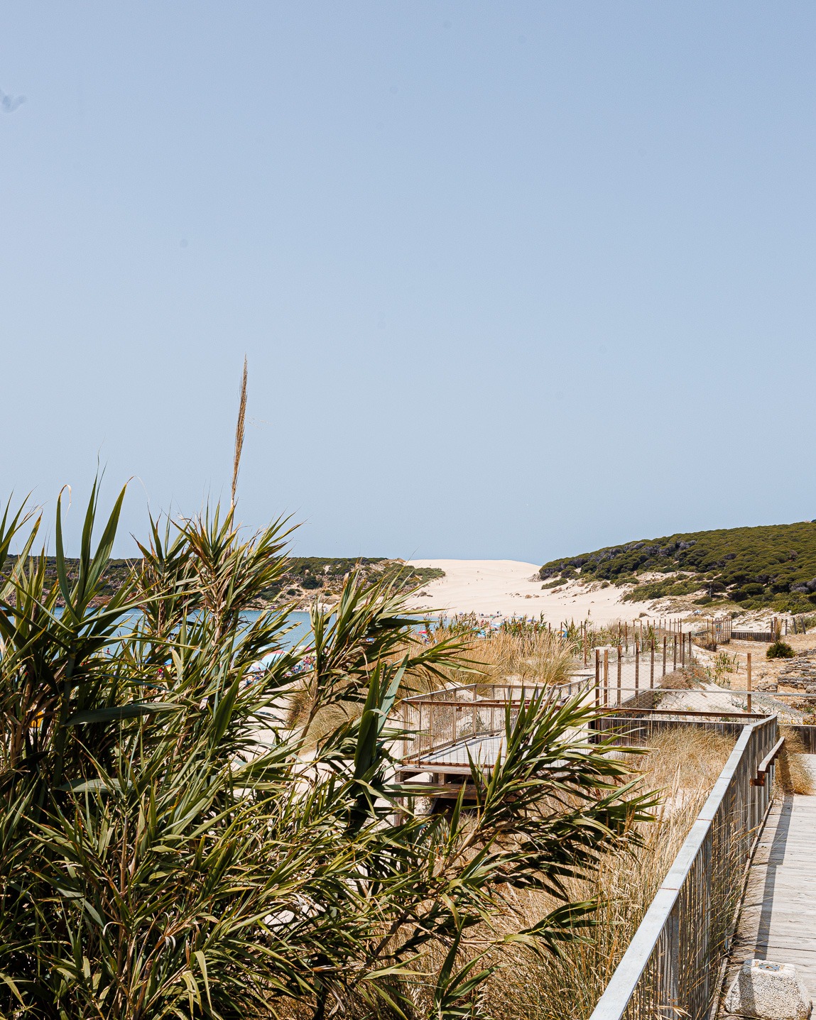 Vista del acceso a la playa de Bolonia